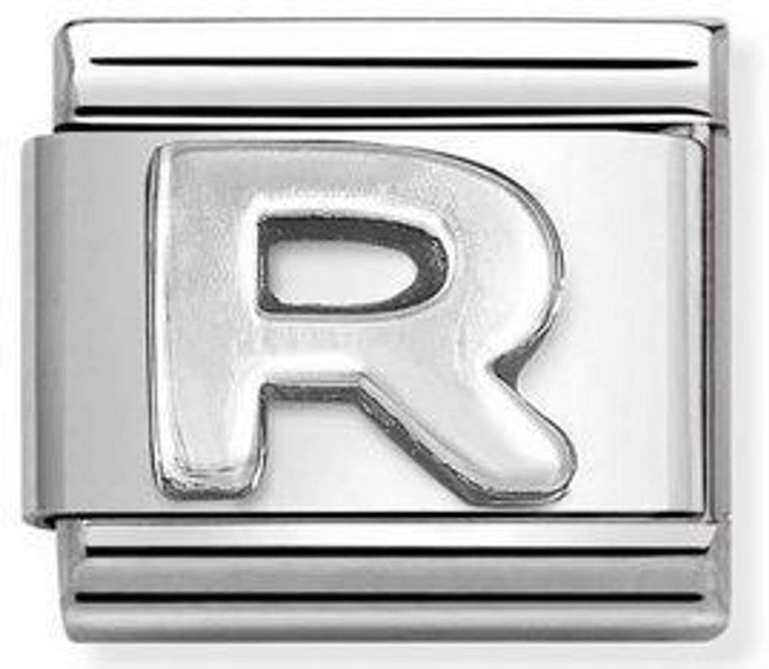 Nomination - Link Srebro 'Literka R' 330113 18. Ponadczasowa biżuteria, pozwalająca każdej kobiecie skomponować bransoletkę wedle własnych upodobań, a następnie modyfikować ją poprzez dodawanie i zmienianie kolejnych elementów. Charms Nom (1).jpg